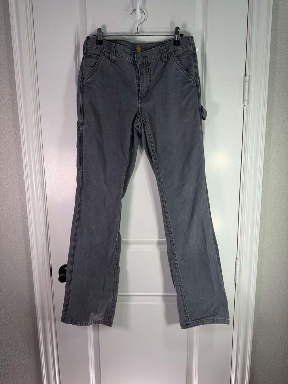 Carhartt Original Fit Gray Canvas Work Pants Carpenter Utility Size 4 Regular - Picture 1 of 8